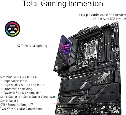 ASUS ROG Strix Z790-E Gaming WiFi 6E LGA 1700(Intel® 12th&13th Gen) ATX Motherboard(PCIe 5.0, DDR5,18+1 Power Stages,2.5 Gb LAN,Thunderbolt 4,5xM.2, 1xPCIe 5.0 M.2,Front Panel USB 3.2 Port) ASUS ROG Strix Z790-E Gaming WiFi 6E LGA 1700(Intel® 12th&13th Gen) ATX Motherboard(PCIe 5.0, DDR5,18+1 Power Stages,2.5 Gb LAN,Thunderbolt 4,5xM.2, 1xPCIe 5.0 M.2,Front Panel USB 3.2 Port)